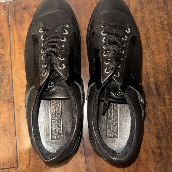 Versace Collection Men’s black Leather sneakers US 10 - Picture 4 of 6